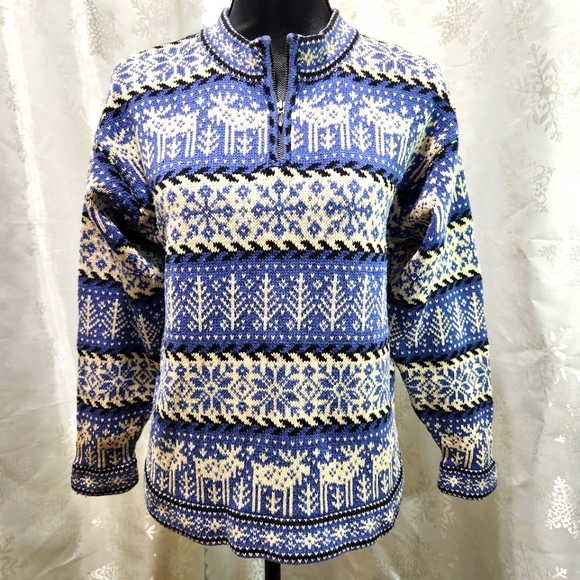 Fair Isle NOMADIC TRADERS Knit VTG Winter Holiday Pullover Sweater (M) - Picture 2 of 13